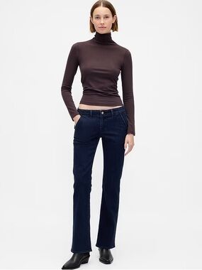 GAP Low Rise Long & Lean Dark Rinse Indigo Slim Boot-Cut Jeans NEW